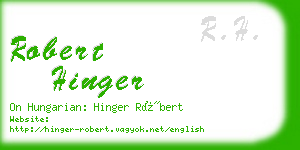 robert hinger business card